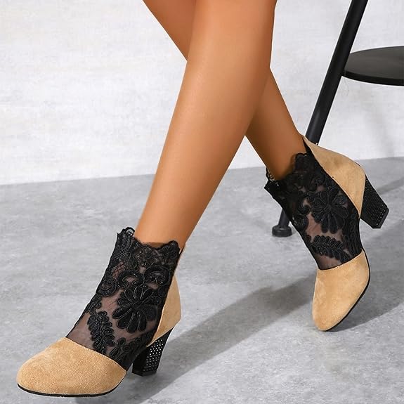 Capucine - Elegant Lace Ankle Boots
