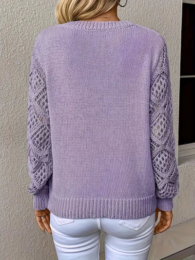 Ashbury™ | Lace-Sleeve Knit Sweater