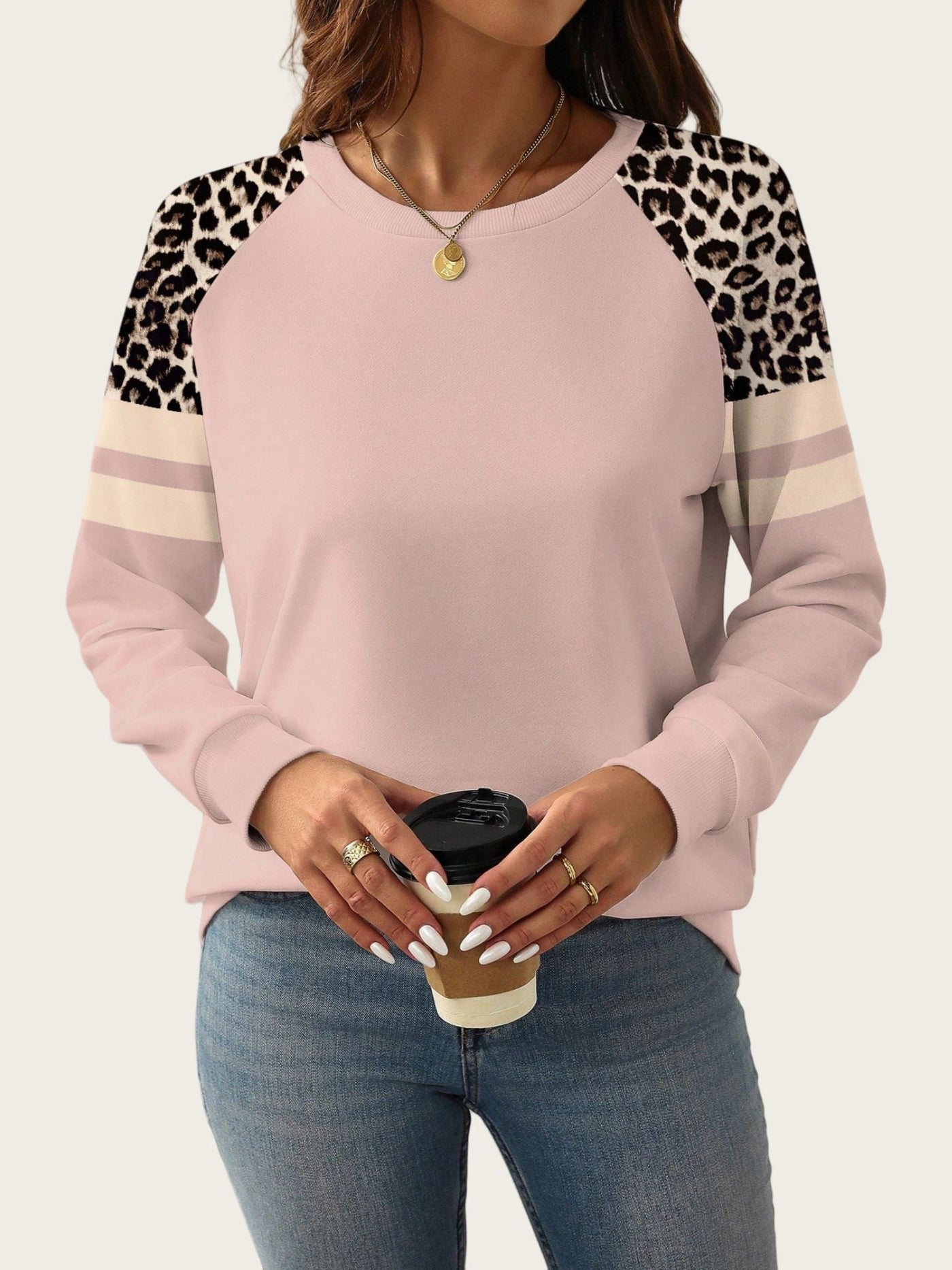 Ashbury™ | Chic Leopard Patch Sweatshirt