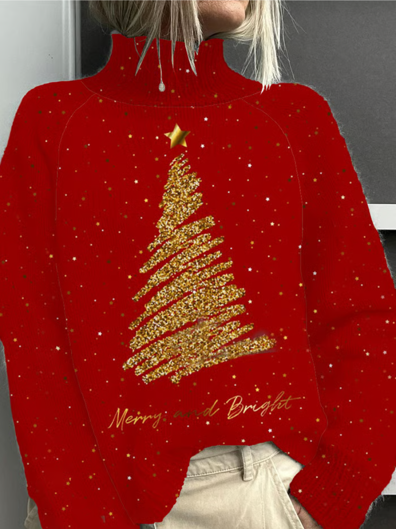 Sylvie™ | Sparkly Christmas Tree-print Sweater