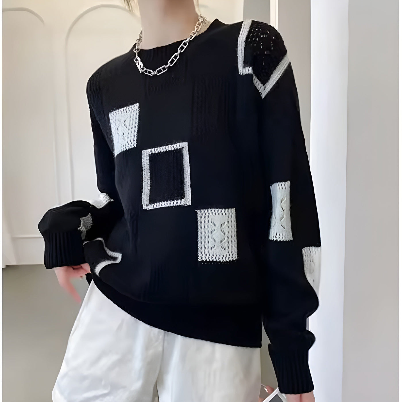 Ashbury™ | Women's Geometric Knitted Sweater